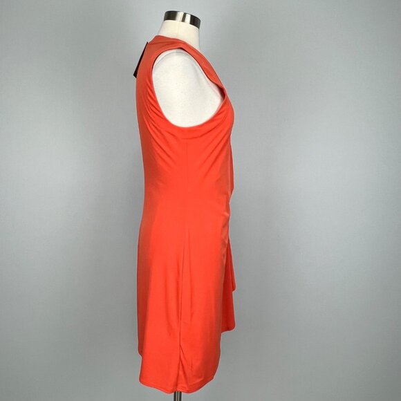 BCBGMaxAzria Womens Sleeveless Wrap Mini Dress Red Clay Orange size Large - Picture 6 of 14